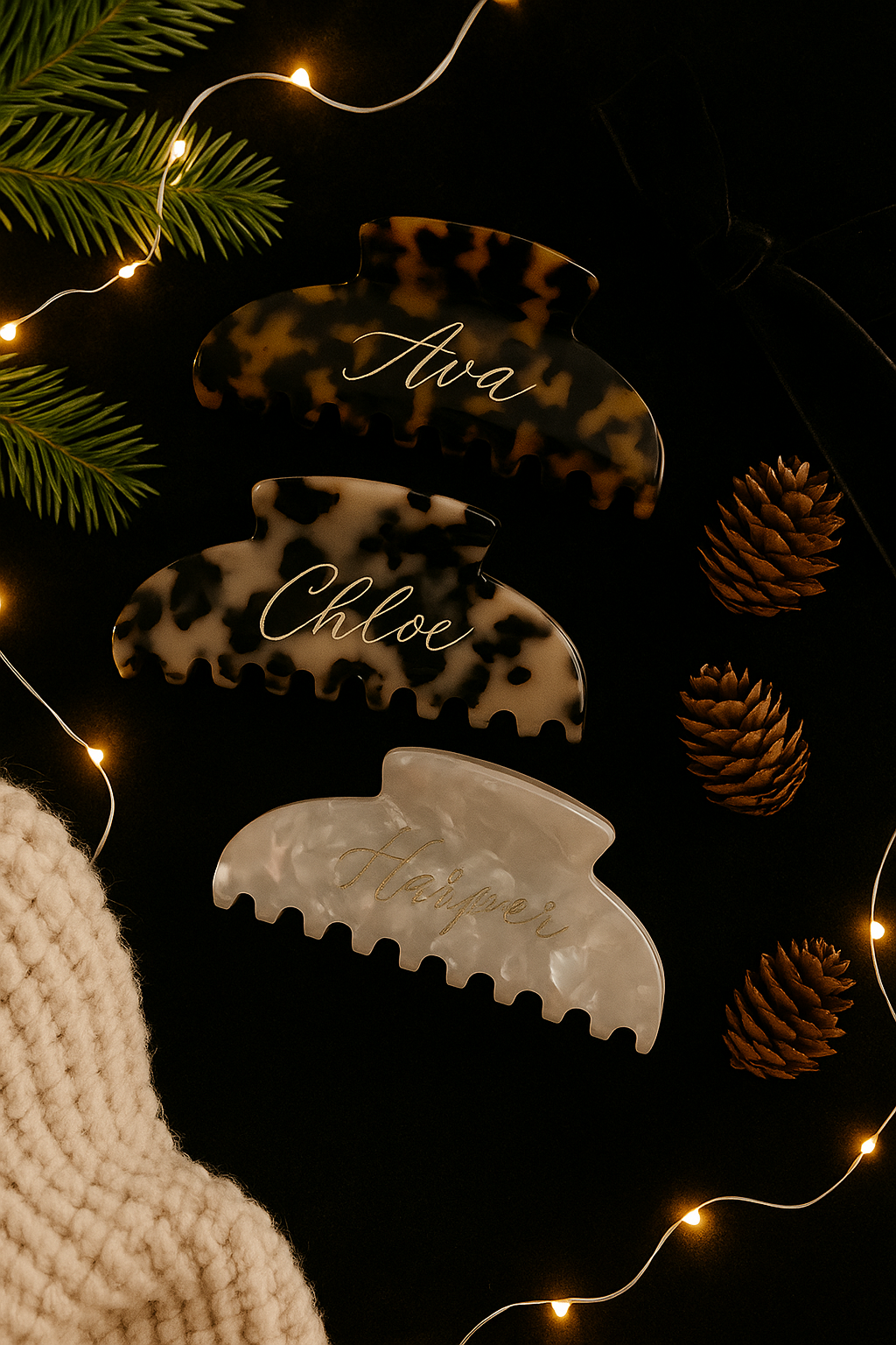 Hand Engraved Hair Clip