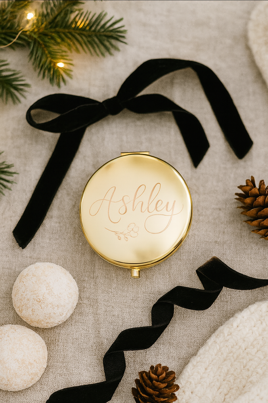 Hand Engraved Compact Mirror